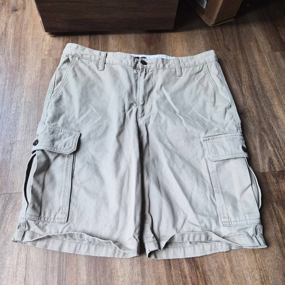 Dockers Mens Tan Khaki Cotton Twill Cargo Shorts Waist 33 Gorpcore, Streetwear